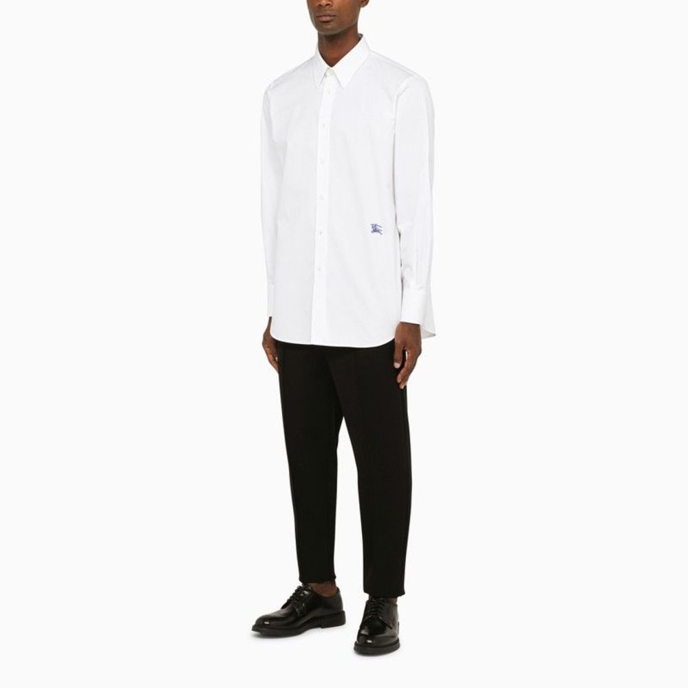 Burberry White Oversize Shirt With Ekd Embroidery - Picture 2 of 4